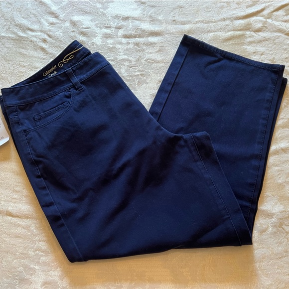 Coldwater Creek Pants - Women’s Coldwater Creek Navy Blue Cropped Soft denim look pants  NEW NWT